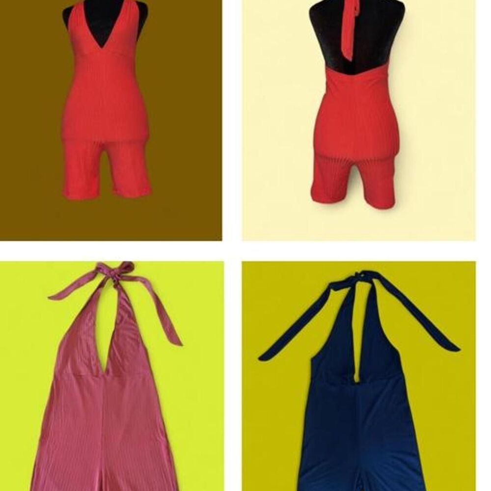 Capella Halter Neck Romper Bundle 3 Piece Red Pink Navy NWT